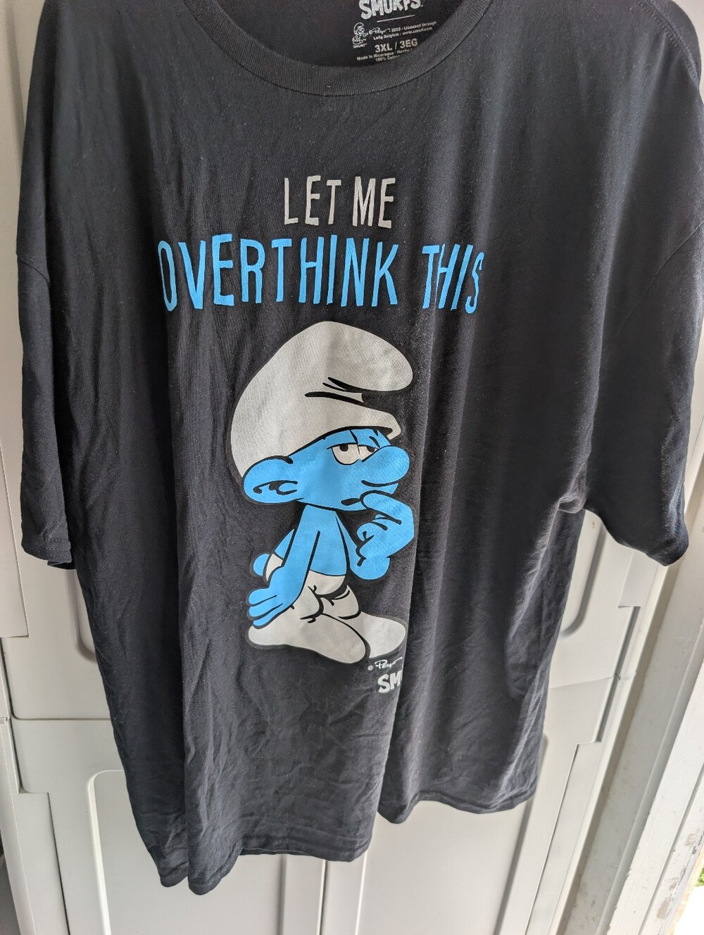 Men's 3XL "Let Me Overthink This" Smurfs T-shirt